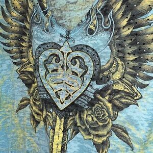 Blue long sleeve graphic tee